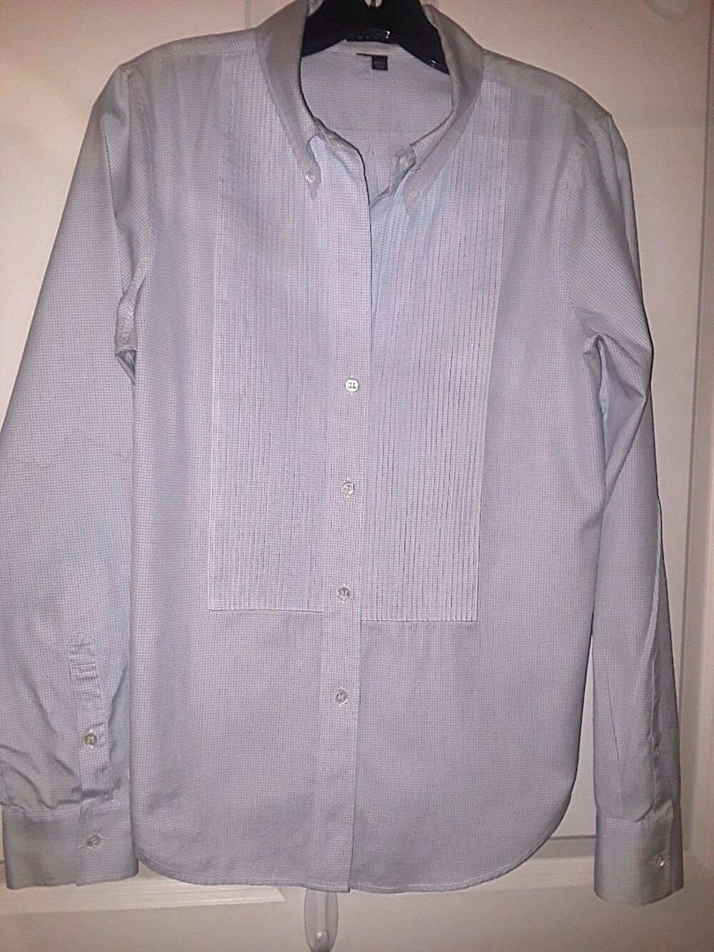 Rare THEORY "Jennie" shirt blouse with tuxedo pleat front